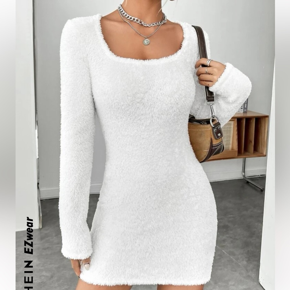 Fluffy white dress